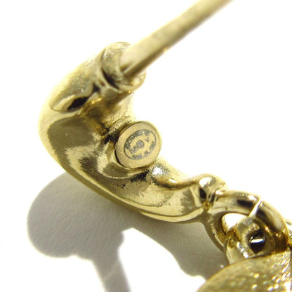 Chanel Earrings Coco Mark Silver Rhinestone