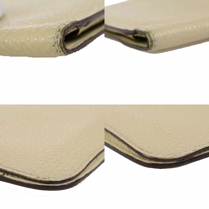 Hermes Dogon GM Togo Beige Silver Hardware Engraved □L (2008) Long Wallet