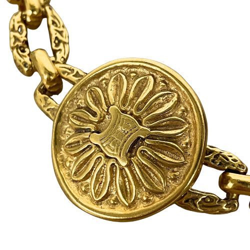 Celine Belt Plated Metal Plated Metal Triomphe Vintage Old Gold