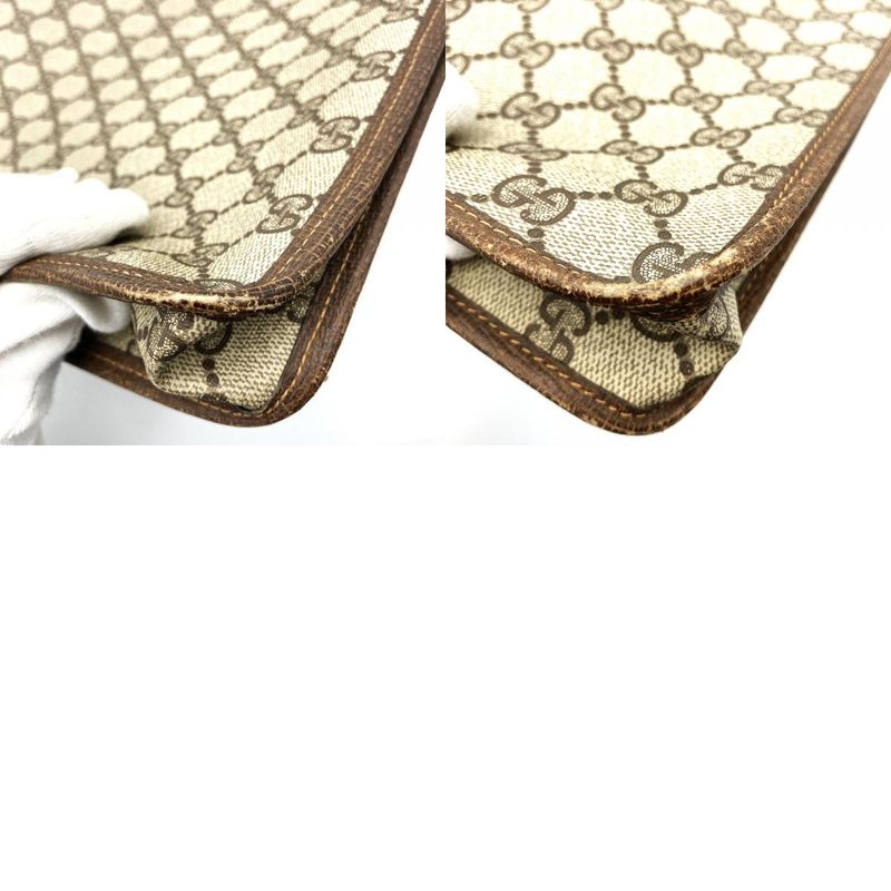 Gucci 017 115 Second Bag Clutch Bag Pouch GG Supreme Sherry Line Leather Brown