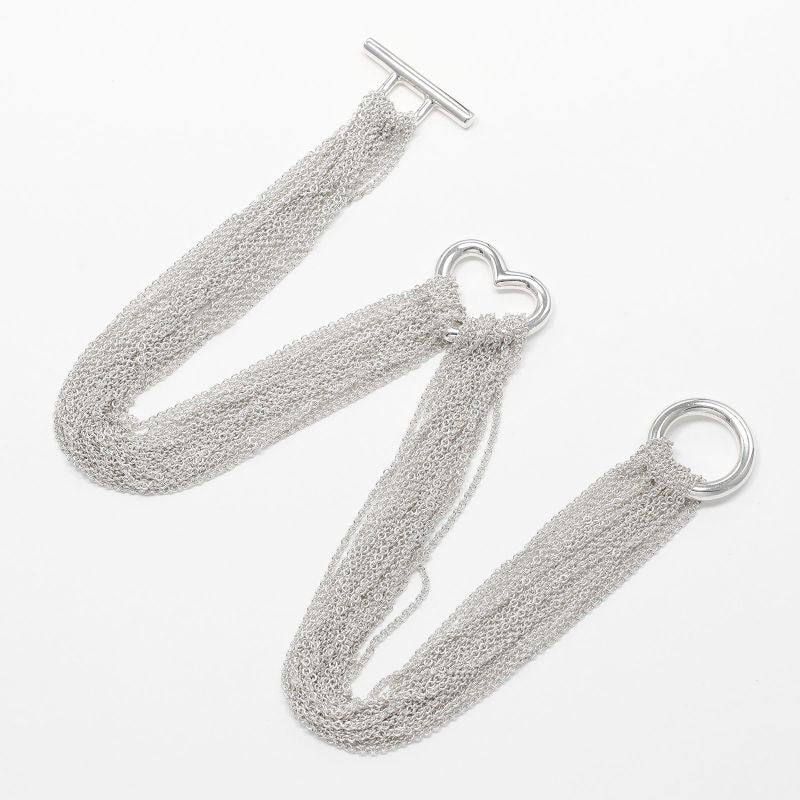 Tiffany & Co Open Heart Toggle Silver 925 Ladies 59g Necklace