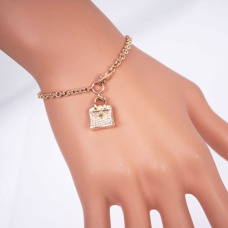 Hermes Bracelet Amulet Birkin SH 750pg 18K Gold Diamond 0.44ct 15cm