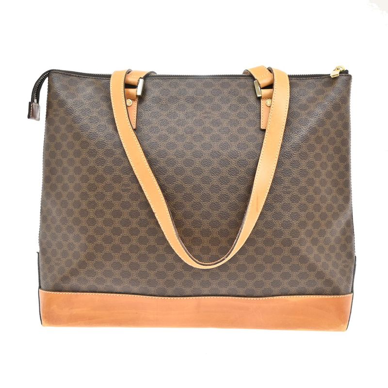 Celine Shoulder Tote Bag PVC Leather Brown 69ka948