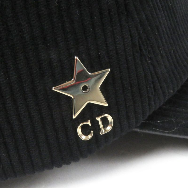 Christian DIOR 45dpv918e141 D-player Corduroy Baseball Cap Hat Black 57 Made