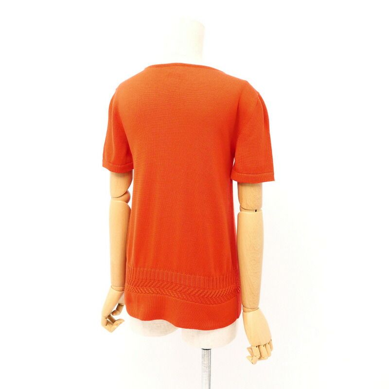 Hermes Knit Size 34 Short Sleeve Sweater Silk And Cotton [made In Italy