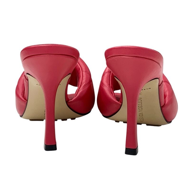 Bottega Veneta Lido Sandals Shoes Leather Pink Intrecciato Mules