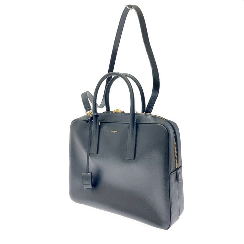 Saint Laurent Paris 342605 Leather Classic Museum 2-Way Business Bag Black