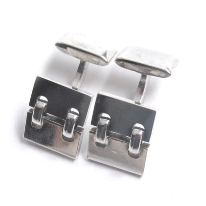 Hermes Vintage Cufflinks Button Accessory Ag925 Silver With Box And Case Total