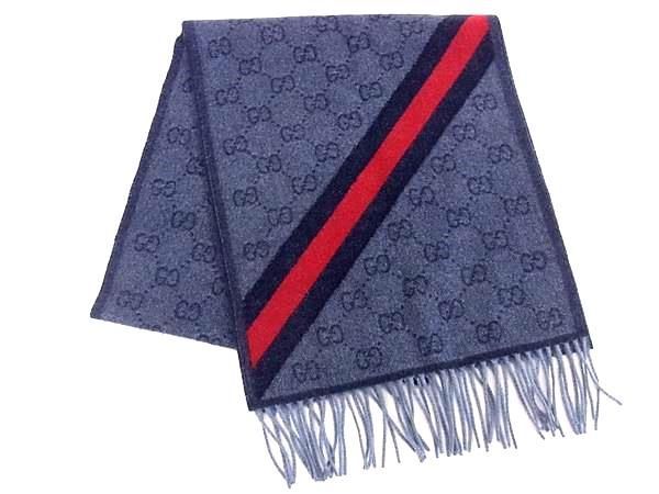 Patterned Gucci GG Pattern Sherry Line 100% Rana Wool Scarf Men's Women's