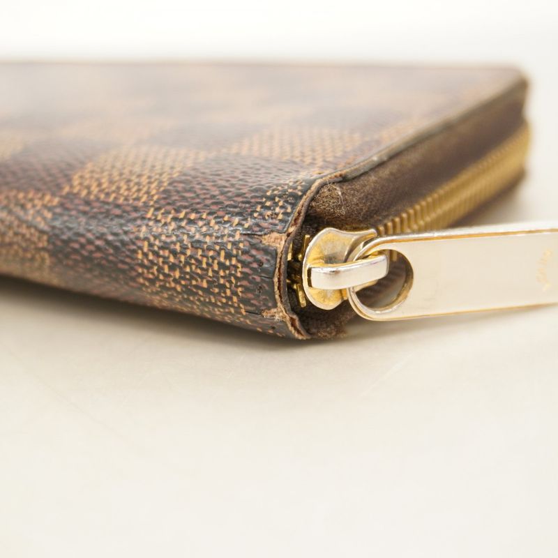 Louis Vuitton Long Wallet Damier Zippy Wallet N60015 Ebène Men Women Unisex