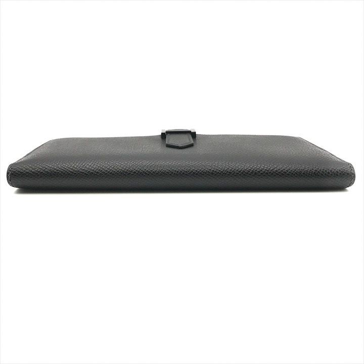 Hermes Bearn Souffle Veau Epsom Monochrome Bifold Wallet Black