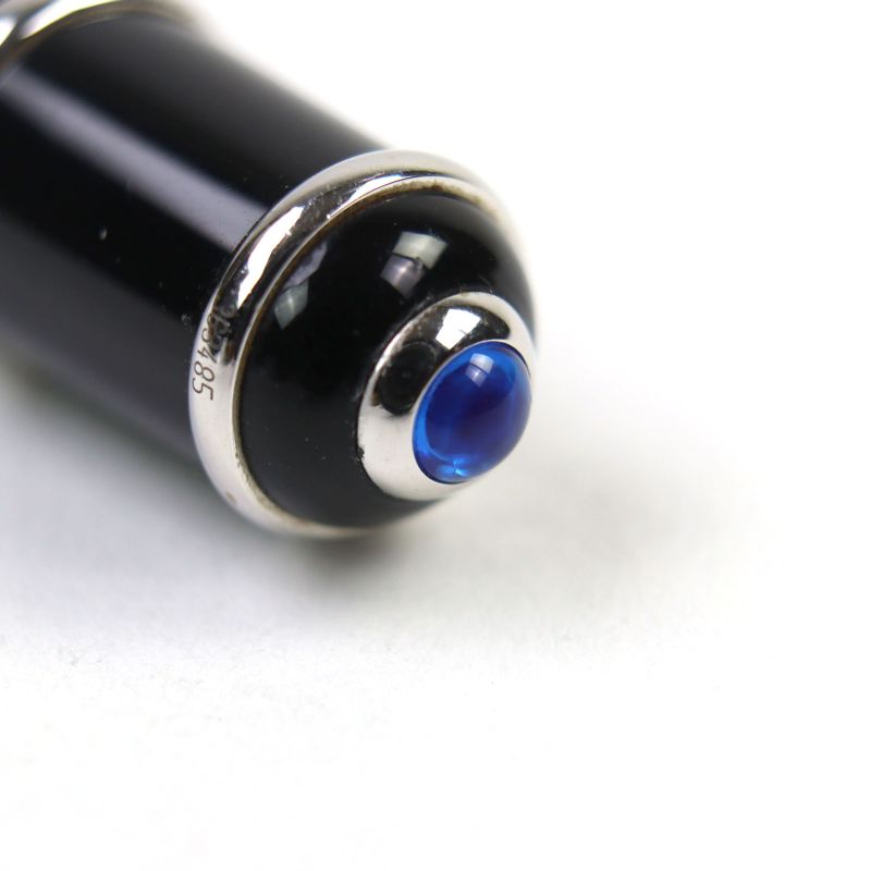 Cartier Diabolo De Cartier Ballpoint Pen With Logo Engraved With Blue Gemstone