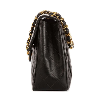 Chanel Maxi Jumbo Vintage Single Flap Black Smooth Scuff Zar A