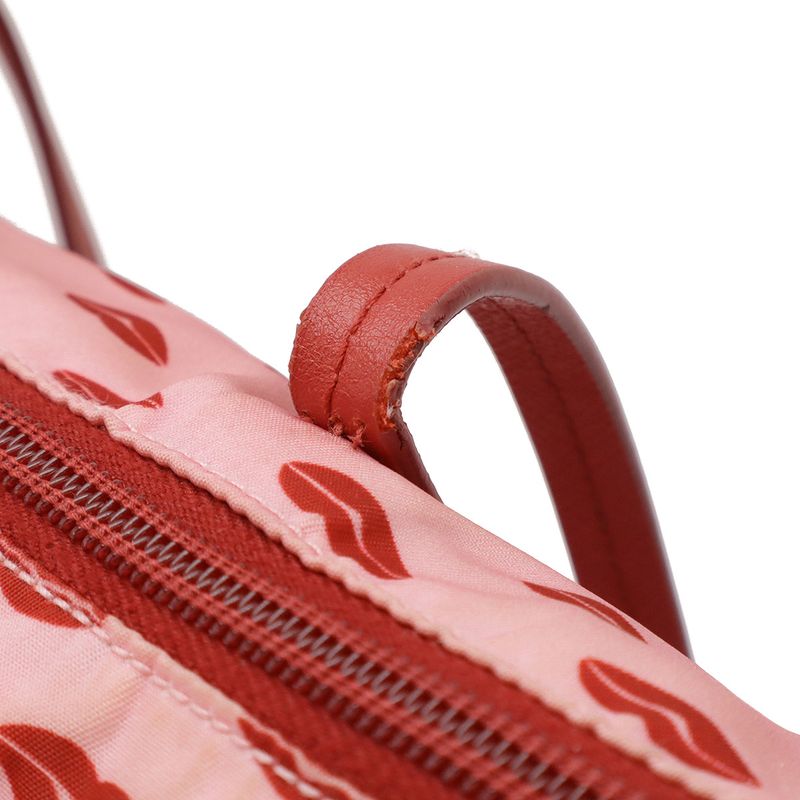 Prada Triangle Logo Lip Pattern Lip Tote Bag 2WAY Shoulder Bag Shoulder Nylon