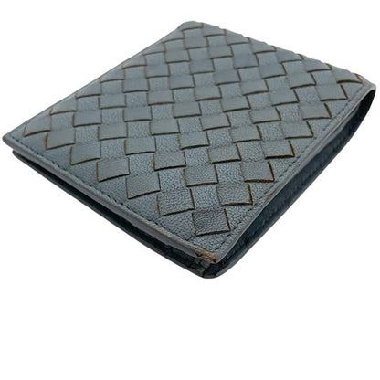 Bottega Veneta Fold Wallet Blue Intrecciato Fold Wallet Leather