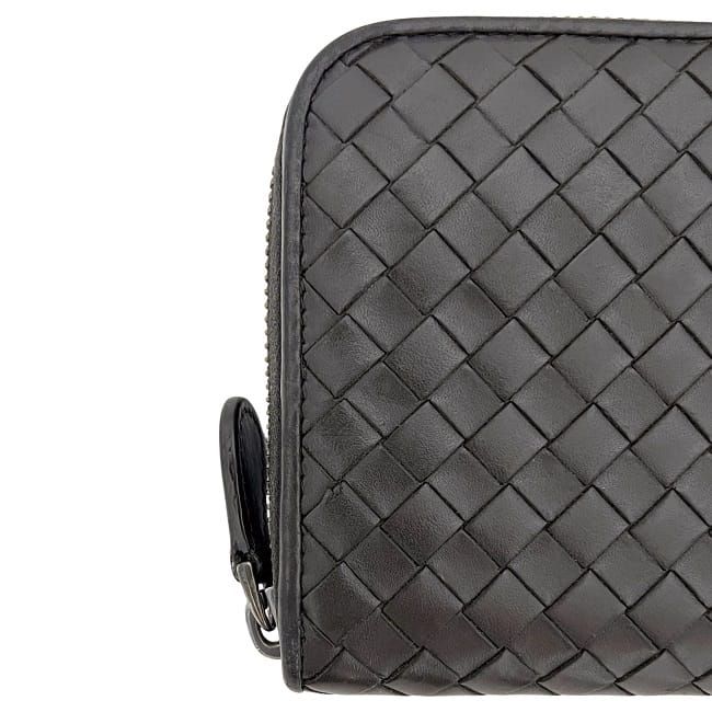 Bottega Veneta Round Zipper Long Wallet Brown Intrecciato Excellent Condition