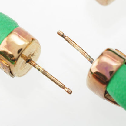 Bottega Veneta Leather Twisted Hoop Earrings Accessories Ag925 Gold And Green