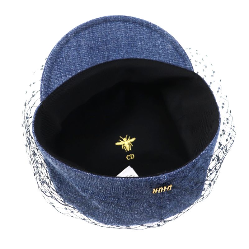 Christian DIOR 86aty920g132 ARTY Cotton Logo Hardware Denim Casket With Veil