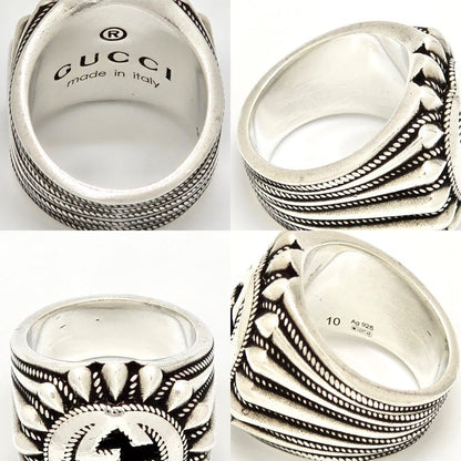 Gucci Interlocking G Signet Ring 10 Approx 10 Star Ring Silver Sv925 Engraved