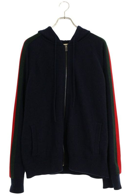 Gucci 476631 Xsv27 Web Stripe Knit Hoodie Men's L