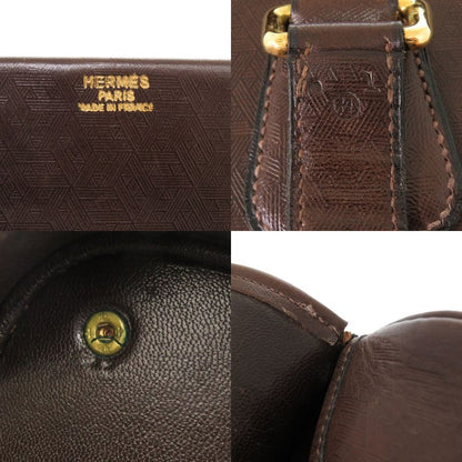 Hermes Vintage Leather Brown Gold Hardware 00H Engraved Vintage Boston Bag