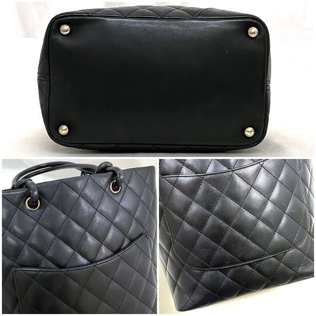 Chanel Tote Bag F21152 Black White Cambon