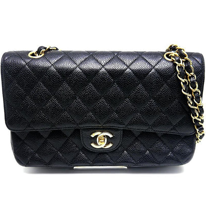 Chanel Matelasse 25 Chain Shoulder Bag W Flap Black