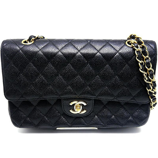 Chanel Matelasse 25 Chain Shoulder Bag W Flap Black