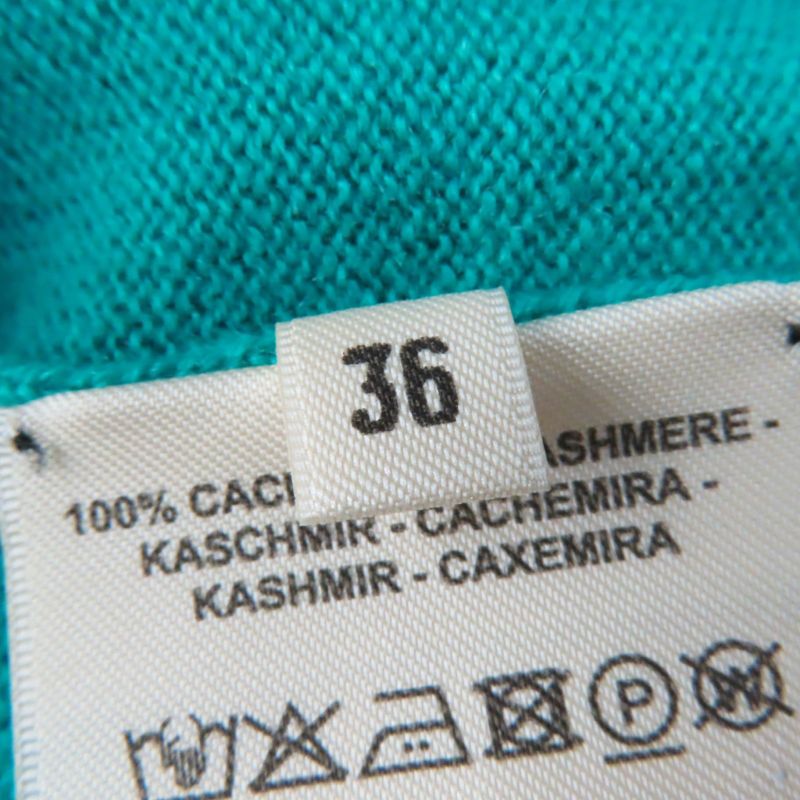 Hermes 2024 100% Cashmere Short Sleeves Short-sleeved Knit Green Tone 36 Made