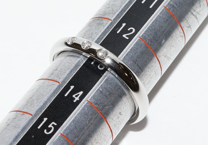 Tiffany & Co Ring Pt950 Diamond 3P (006ct) Elsa Peretti Stacking Band Ring