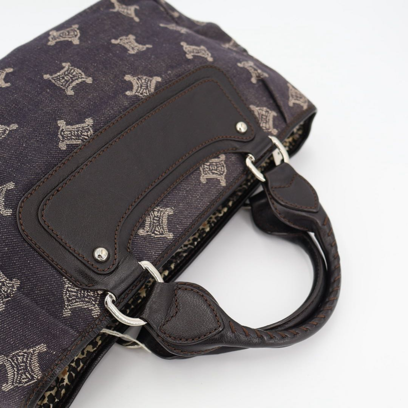 Celine Boogie Bag Black Denim Triomphe Handbag