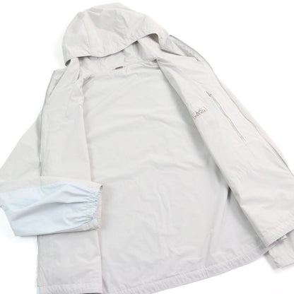 Hermes 24SS Bicolor Hooded Double Zip Nylon Jacket Blouson Light Gray Light