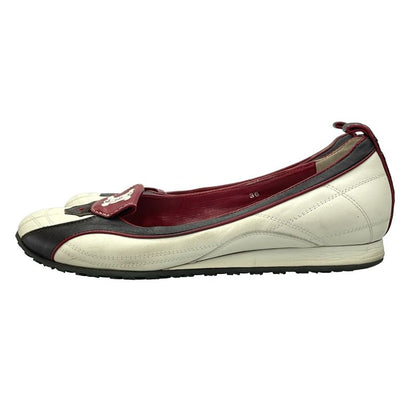 Celine 2002 World Cup Model Triomphe Embroidered Driving Shoes White 36