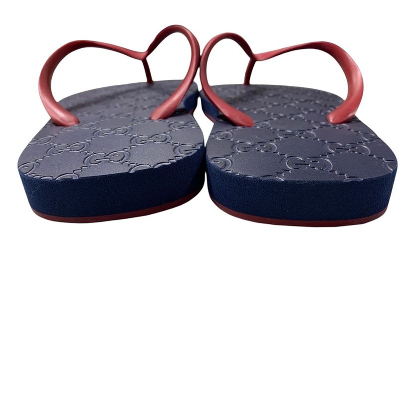 2767 Gucci Flip Flops GG Men's 283029 GG Partan Size 8 Approx 27cm (10.63in)