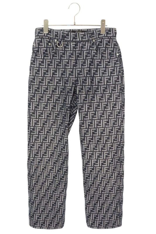 Fendi Flp302 APSW Zucca Pattern Design Denim Pants Men's 30