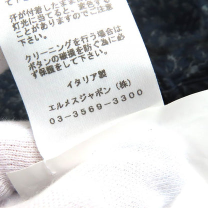 Hermes G19936 All-over Jacquard Weave Reversible Single Tailored Jacket In Navy