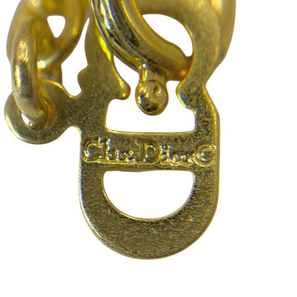 Christian DIOR Necklace Metal CD Logo Gold Plated Gold