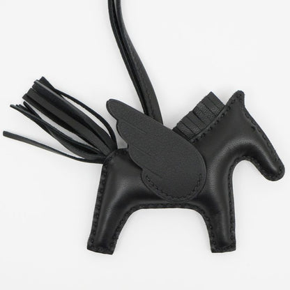 Hermes Pegasus PM So-black B Engraved Bag Charm Leather Accessories