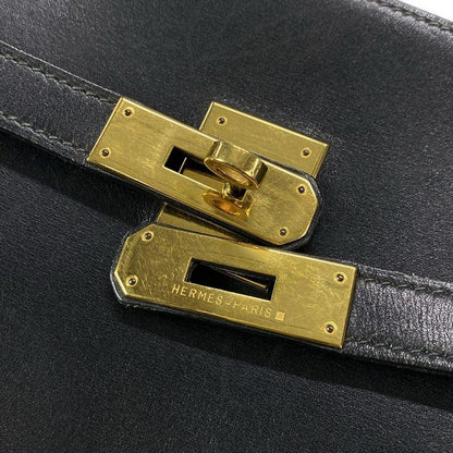 Hermes Kelly Sport GM Black Outside Stitching/gold Hardware