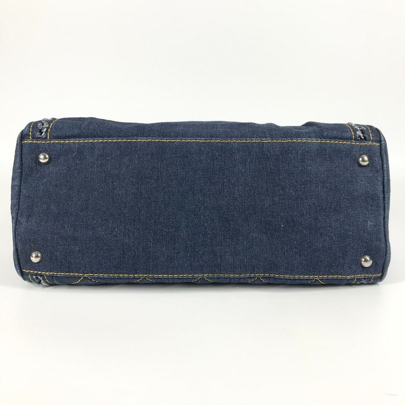 Chanel Shoulder Bag CC Coco Mark Chain Logo W Chain Denim Blue