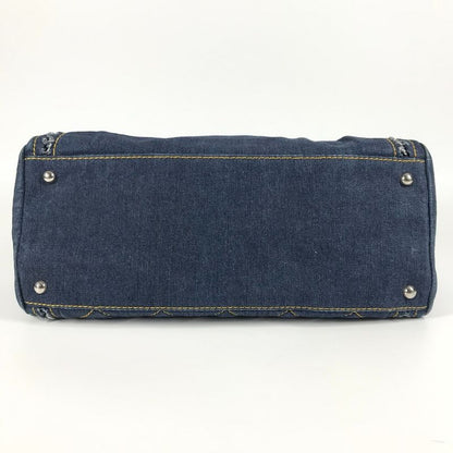 Chanel Shoulder Bag CC Coco Mark Chain Logo W Chain Denim Blue