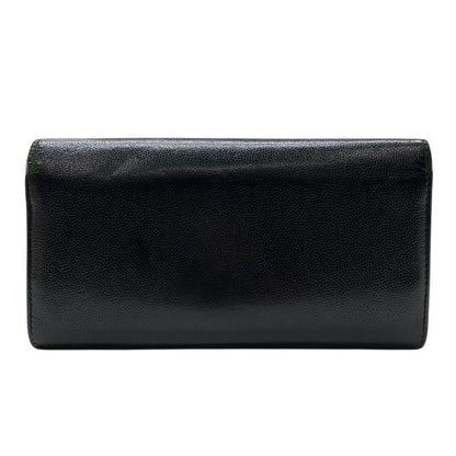 Chanel Sebulga Fold Long Wallet Long Wallet Coco Mark Caviar Skin Leather Black