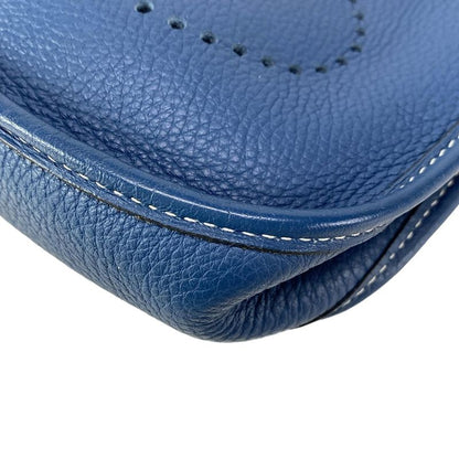 Hermes Shoulder Bag Evelyn TPM Blue Silver Hardware