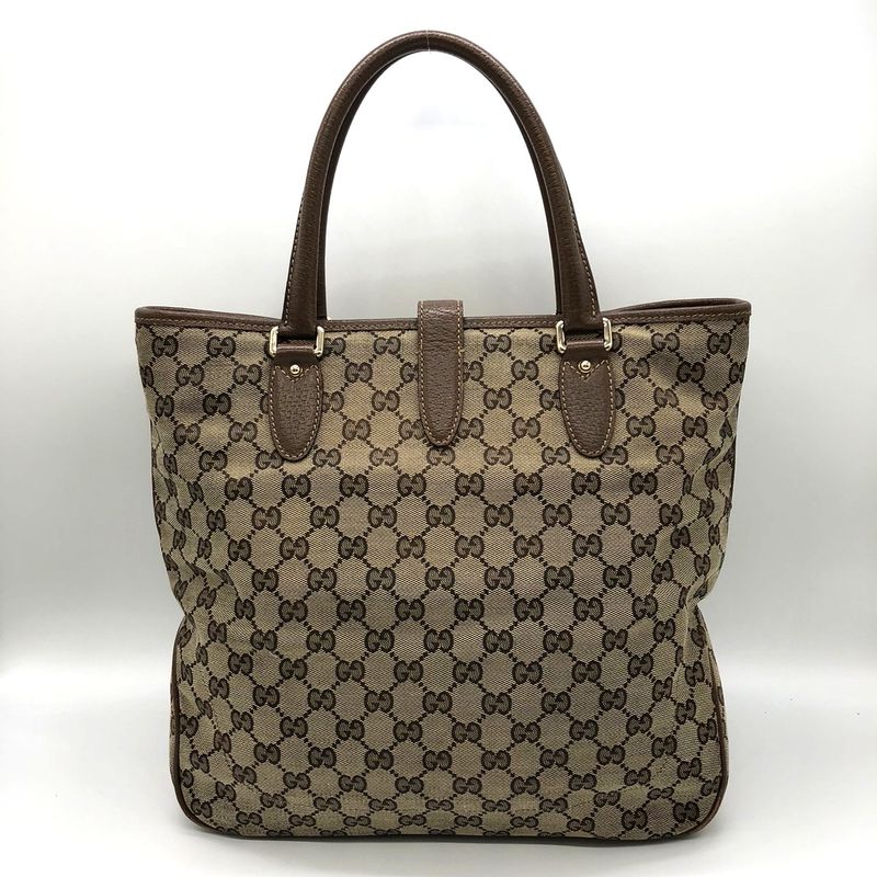 Gucci 145818 Tote Bag New Jackie GG Canvas Brown Beige Ladies Men Fashion