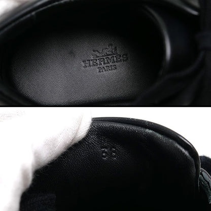 Hermes Day Low Cut Sneakers 38 Leather Black