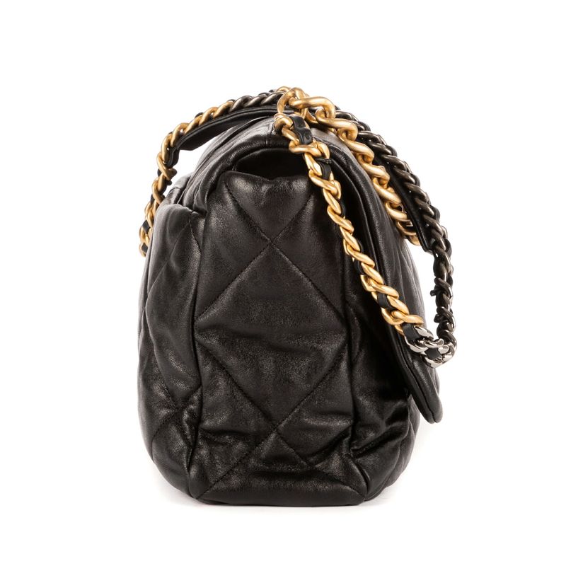 Chanel Classic 19 Flap Black Matelasse Calfskin A