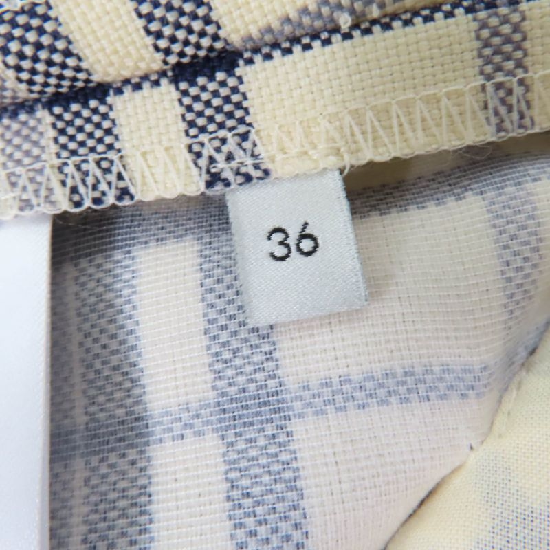 Gucci 611284 100% Wool Checked Center Press Flared Pants Ivory Black 36 Made In