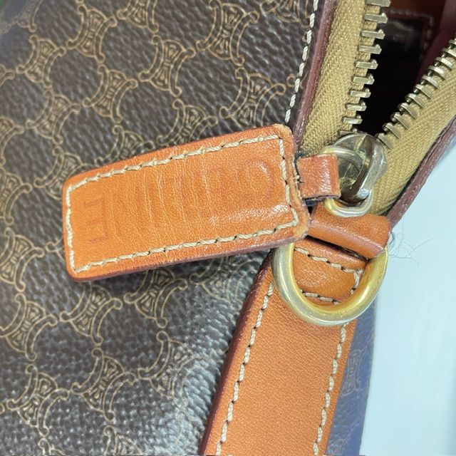 Celine M95 Handbag Macadam Brown Gold Hardware PVC Leather Fashion Women