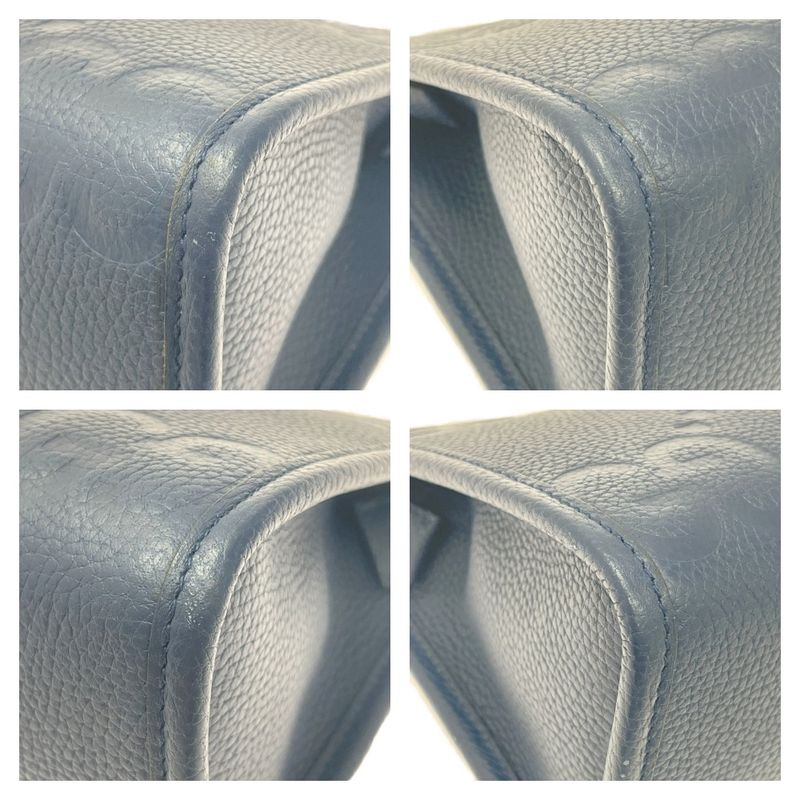 Gucci 739490-2067 Leather Jumbo GG Silver Hardware Second Bag Blue 476830