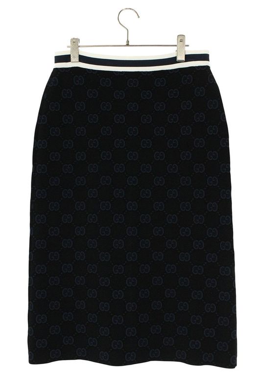 Gucci 754040 Xkdcr GG Jacquard Knit Long Skirt Women's L